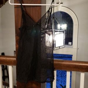 Black, lace babydoll nightie